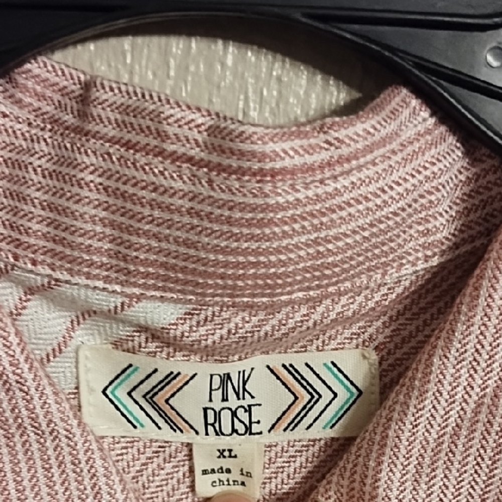 Pink Rose Stripped Pink And Cream Tank